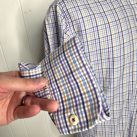 Peter Millar Multicolor Purple Checkered Long Sleeve Shirt - Picture 8 of 11